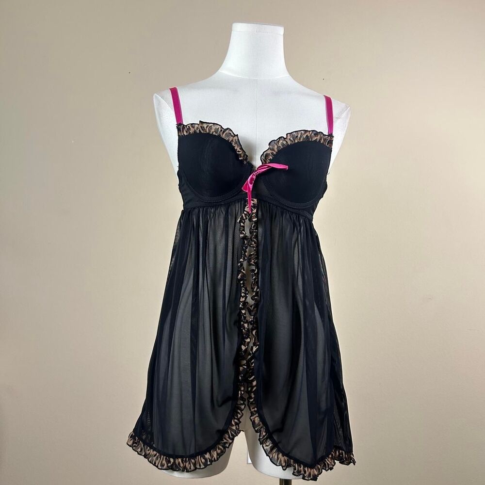 Leopard Pink and Black Trim Slip